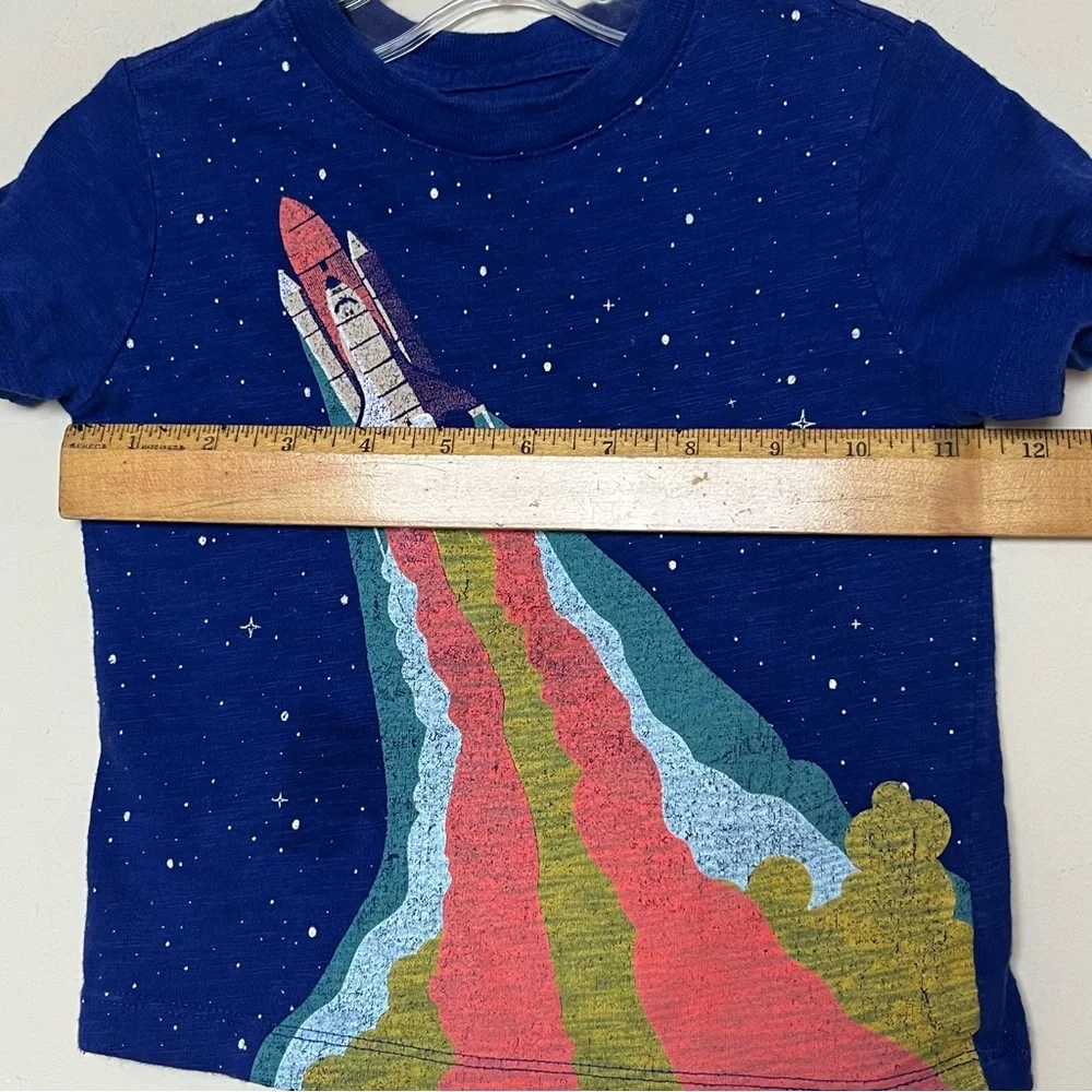 Baby Gap Rainbow Rocket Ship‎ Space Shirt Size 2T